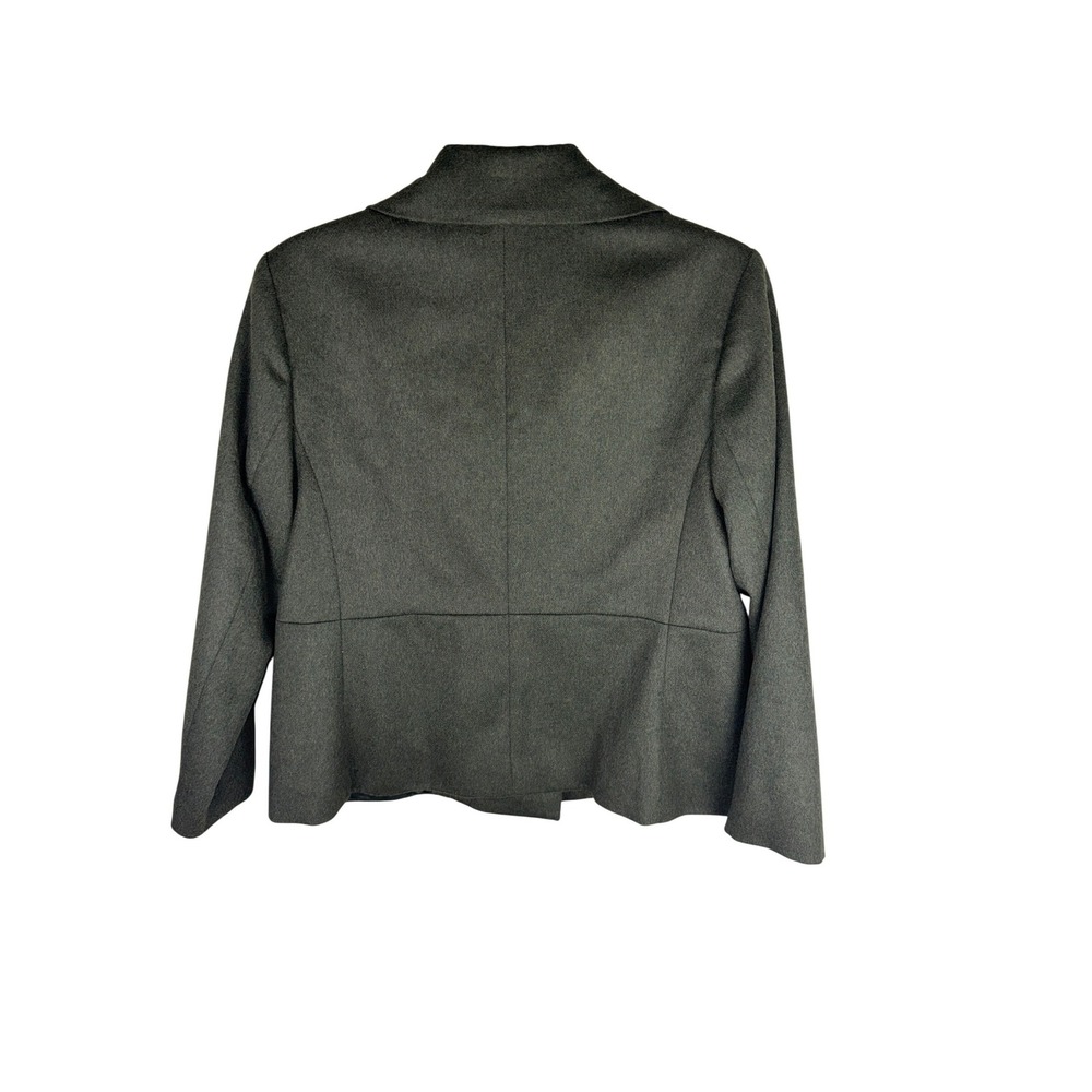 Talbots Petite Olive Green Recycled Wool Blend Double Breasted Blazer Jacket 10P - Picture 3 of 5